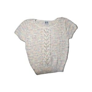 Vintage NEW! 1980s Sweater Pastel Open Knit Short Sleeve The Sweater Co Size M‎